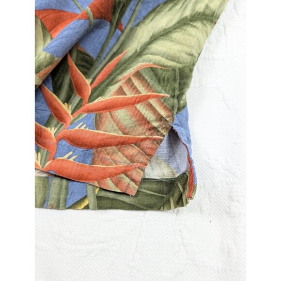 Vintage Tommy Bahama Button down Shirt Mens Large Silk Hawaiian signature print - Picture 15 of 16